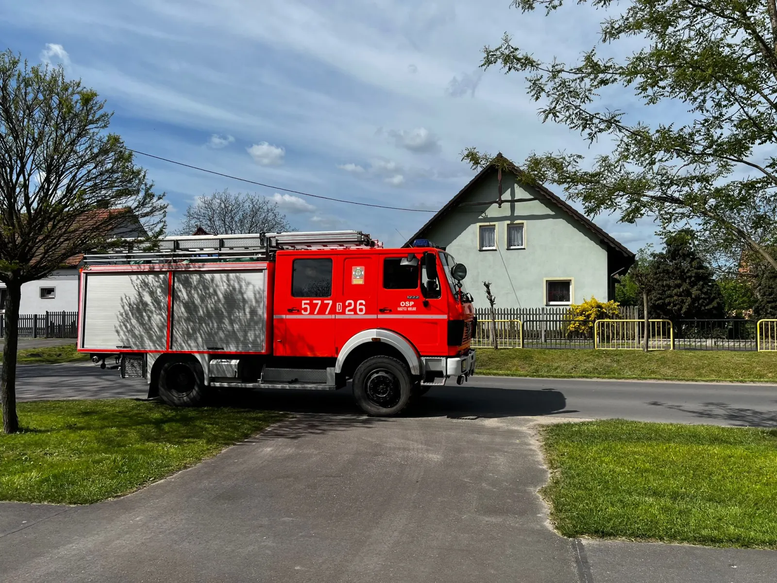 Uszkodzona butla gazowa w Kaszycach Milickich