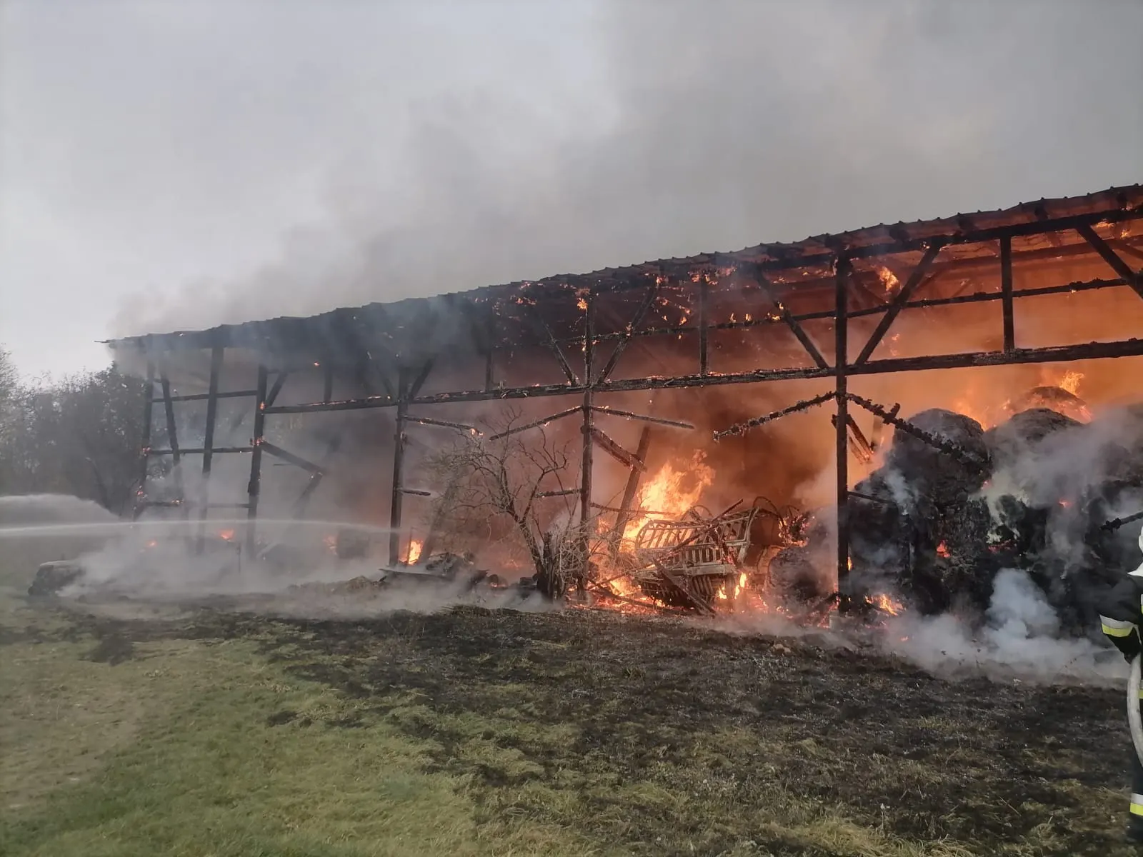 Pożar stodoły w Przyborowie — działania OSP